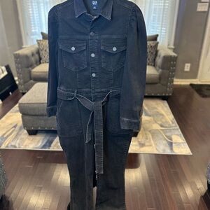 GAP Charcoal Denim Jumpsuit